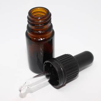 Amber glass dropper bottle: 5ml